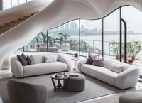 Couchgarnitur 2X Sofas 3 Sitzer Couchtisch Hocker Wohnzimmer Set