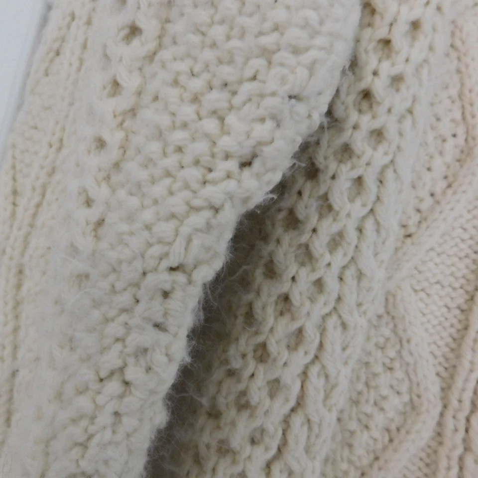Cárdigan suéter vintage para mujer de lana tejido con cable pesado pescador grueso tejido a mano Foto 4 de 4