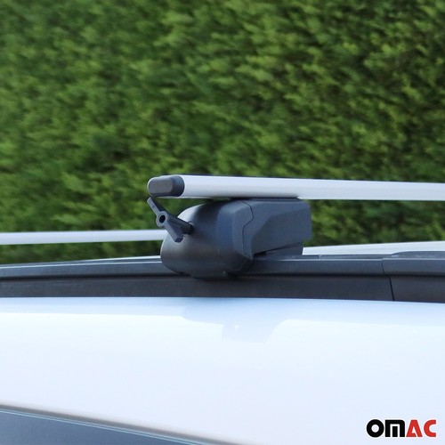 Roof Rack Flush Rail Cross Bars Carrier Anti-Theft Lockable 54" Silver - Picture 3 of 9