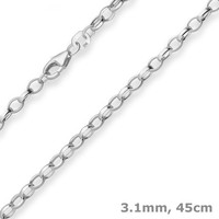 3,1Mm Erbskette Silberkette Collier Halskette Aus 925 Silber 45Cm