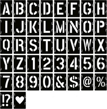 12 Inch Letter Stencils Symbol Numbers Craft Stencils, 42 Pcs Reusable Alphab...