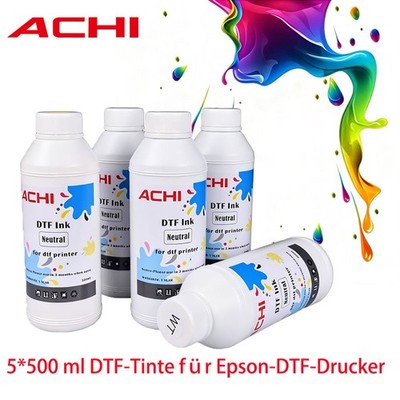 ACHI 5*500ml DTF Ink For Epson R1390/L1800 Head DTF Printer CMYKW EU Ship