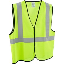 Global Industrial Hi-Vis Class 2 Safety Vest Solid Polyester Lime L/XL