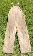Vintage USA MADE Carhartt Men  s Work R-37 Tan Coveralls Size 40 x 32 - Rougher
