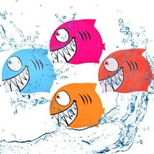 Shark Shaped Swimming Cap Easy to Put on  Off Swim Gear for Children Teens
