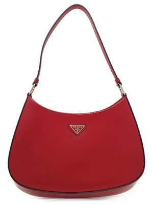 PRADA Cleo Brushed Leather Shoulder Bag 1BC499 Red