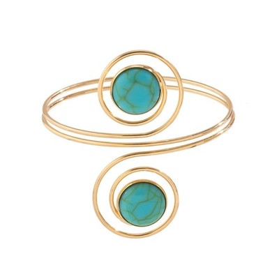 Simple Turquoises Upper Arm Cuff Armlet Armband Bangle Women Arm Jewelry
