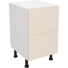 Fully Assembled Kitchen 500mm Matt Cashmere 2 Drawer Base Unit