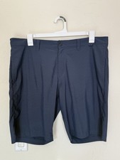 Travis Mathew Mens 38 Navy Blue Micro Stripe Stretch Golf Shorts Size EUC