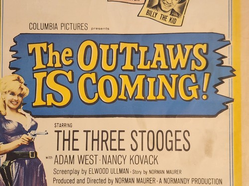 THE THREE STOOGES FILMPOSTER 1/4 BLATT "THE OUTLAW IS COMING" 14X36 HANDSIGNIERT - Bild 17 von 24