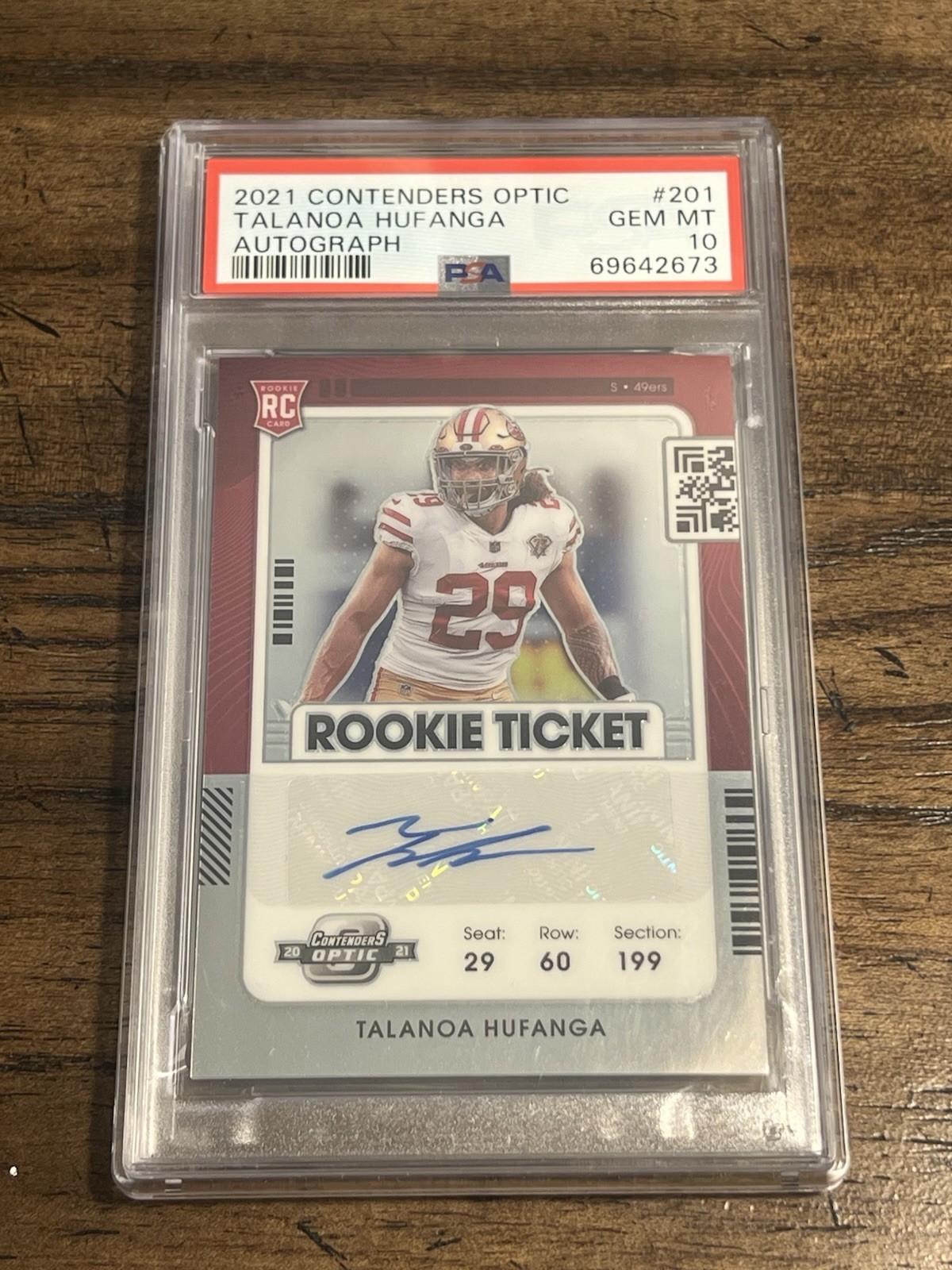 Talanoa Hufanga Panini Contenders Optic #201 Autograph