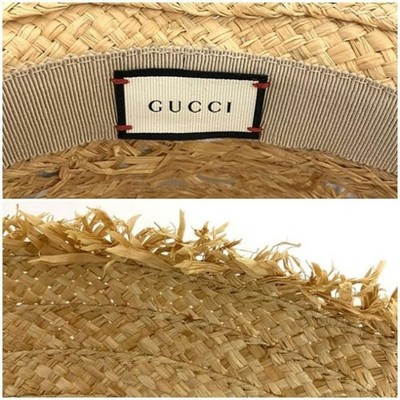 Gucci Bob Hat Beige Herbarium Ribbon Flora 408789 Straw Hat  display picture 3