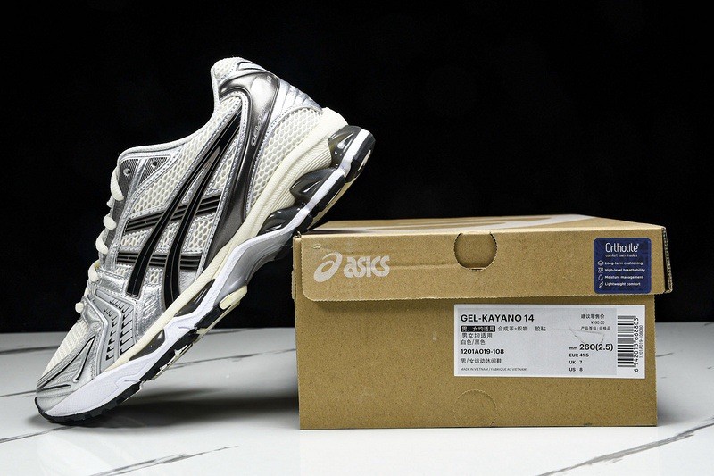 New ASICS GEL-KAYANO 14 CREAM BLACK METALLIC 1201A019-108 Men's