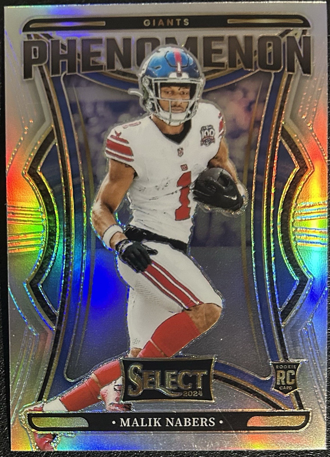 2024 Panini Select Malik Nabers RC #8 Phenomenon Silver Prizm Rookie Giants