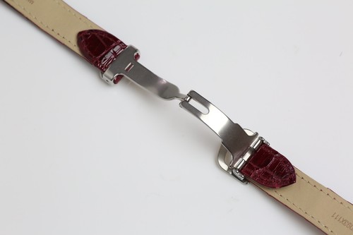 Cartier Burgunder Alligatorleder Armband & Faltschließe 15,6/14 mm, KD93X111 - Bild 7 von 7