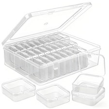 YYGMSS 30 Pcs Bead Storage Box Mini with Lids Plastic clear