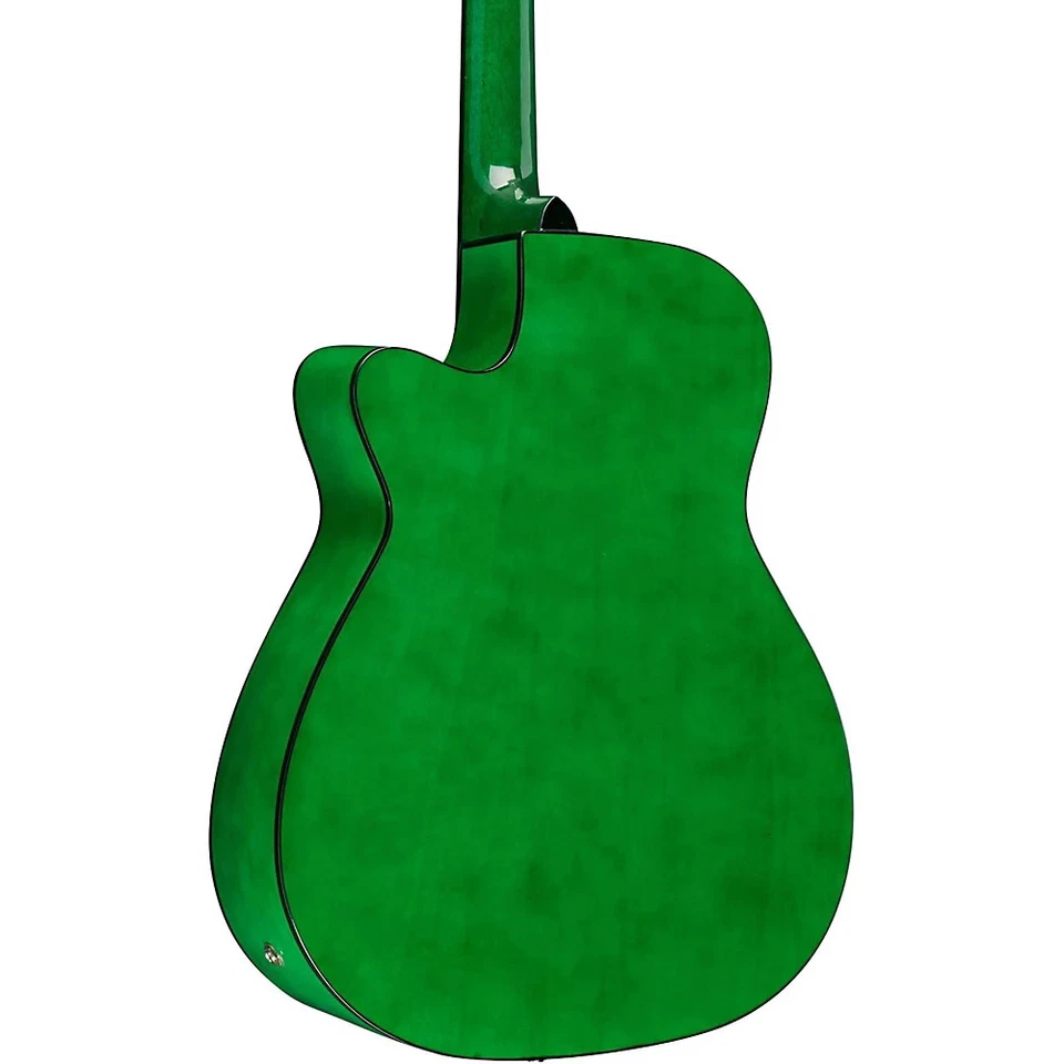 Rogue RA-090 Concert Cutaway Acoustic-Electric Guitar Green Blue Burst - Image 2 of 4