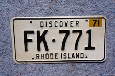 1971 Rhode Island License Plate
