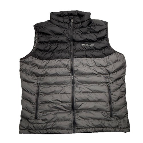 Columbia Mens Puffer Vest Omni-Heat Thermal Reflective XXL Black/Gray Outdoors