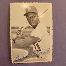 1969 Topps Baseball Deckle Edge Curt Flood #28 St Louis Cardinals EX Low Ship