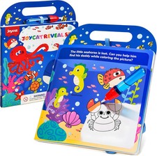 Ocean Water Coloring Book for Toddlers 3-5, Reusable No-Mess Water Painting Book