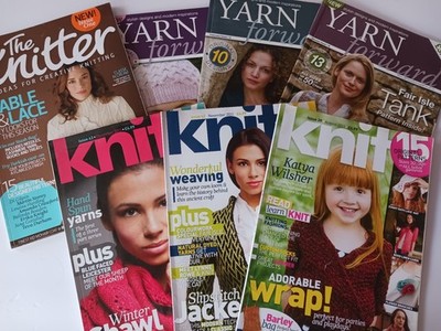 Lot of 7 UK Knitting Magazines Yarn Forward The Knitter & Knit British Patterns