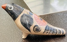 Vintage Hand Painted Tonala Pottery Folk Art Bird Mexico 6”
