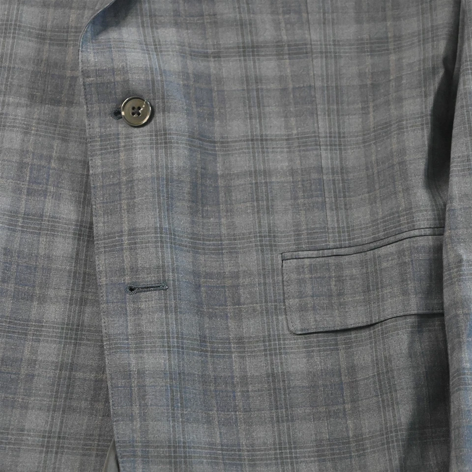 Bonobos 44L Cuadros Lana Marzotto Cremallera Bolsillo Suave Hombro Traje Chaqueta Abrigo Deportivo Foto 3 de 4