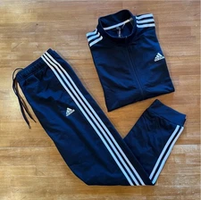 adidas Essentials Tricot 3-Stripes Tracksuit 2 Piece Set Blue Men Multiple Sizes