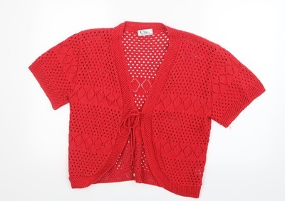 SCHICKER Damen Strick Cardigan Pullover rot Größe M