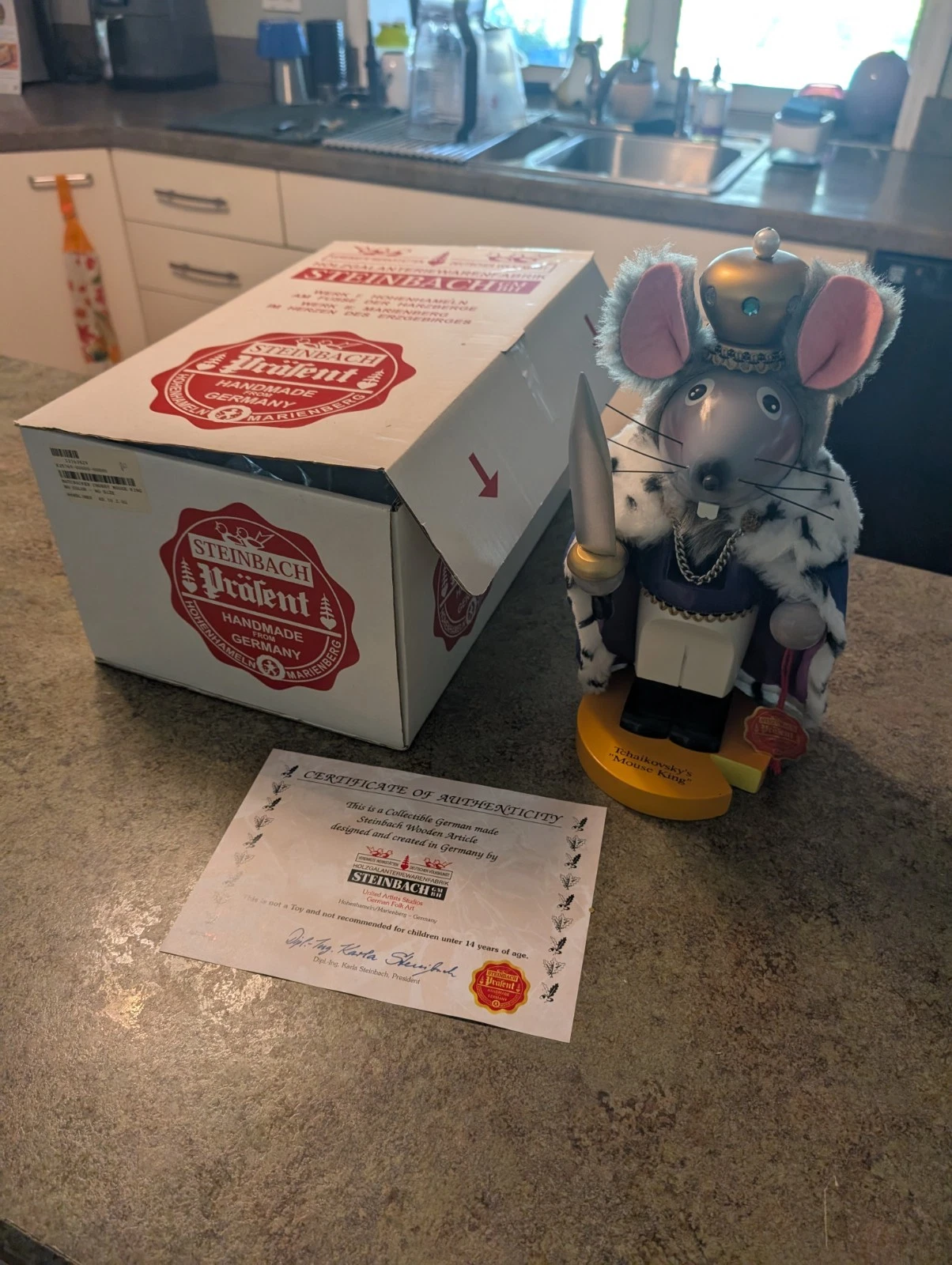 RARE Signed Steinbach Wood Nutcracker S1866 Chubby Mouse King Ltd Ed MIB w COA