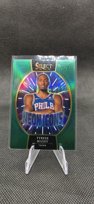 2024-25 Panini Select - Neon Icons Tyrese Maxey #14 Green Prizm