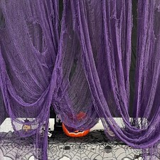 316" X 80" Purple Halloween Creepy Cloth, Halloween Spooky Gauze Cloth