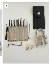 Lock Practice Set   15 PCS Stainless Steel Tools with Transparent Training