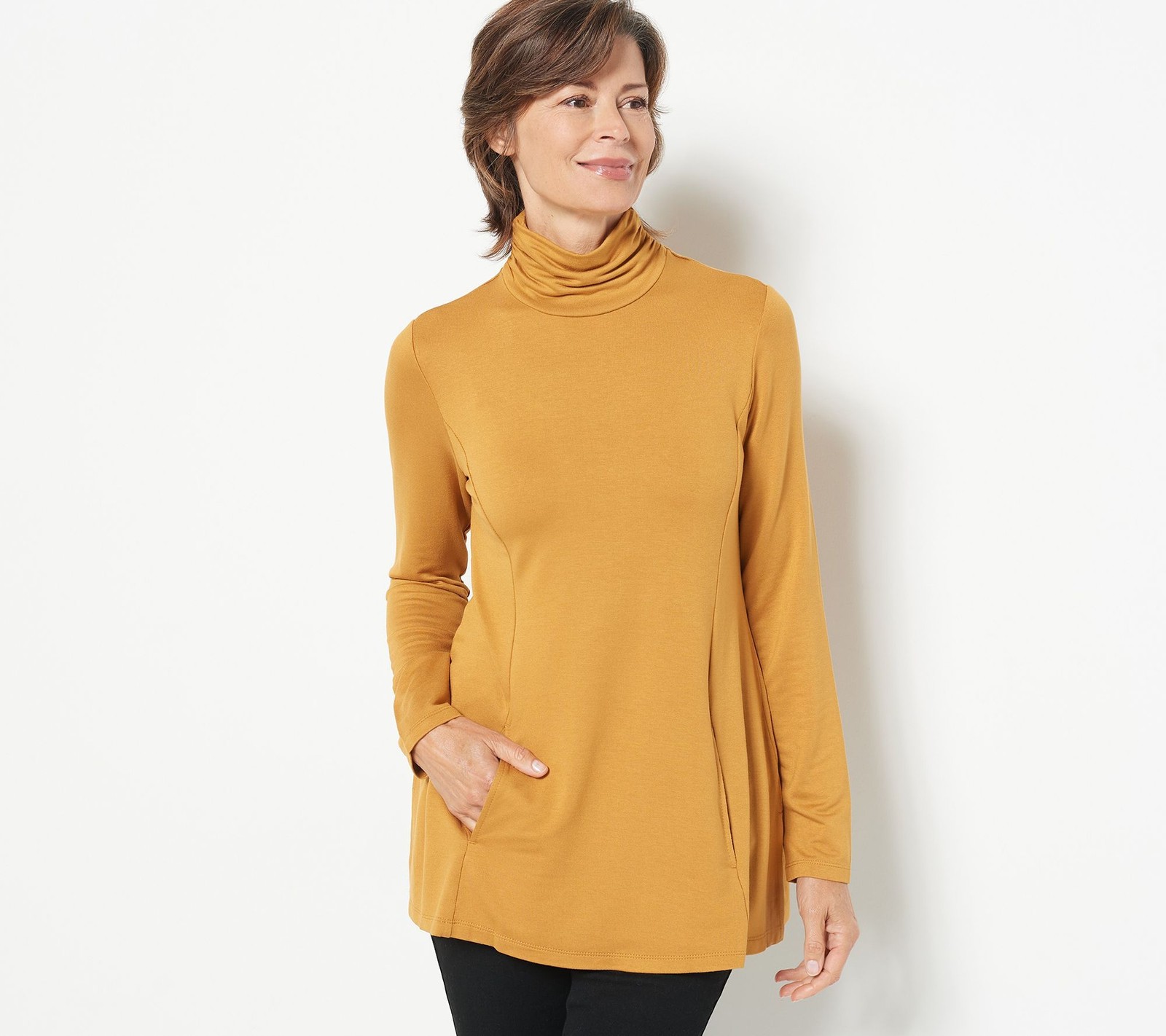 Susan Graver Women's Top Sz 2XS (XXS) Regular Weekend Jersey Brown A472226