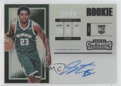2017 Contenders Premium Edition Silver Prizm Sterling Brown Rookie Auto RC 5e4