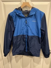 Eddie Bauer Boys 3 in 1 Double Zip Up Blue RainJacket/Windbreaker Kids L 14/16