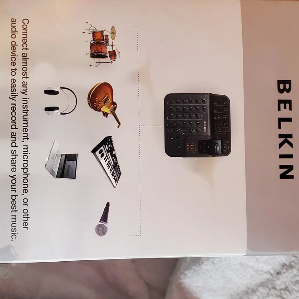 Belkin TuneStudio Digital Mixer Recording and Mix Ipod 4 Channel F8Z109 Open Box - Image 4 of 4