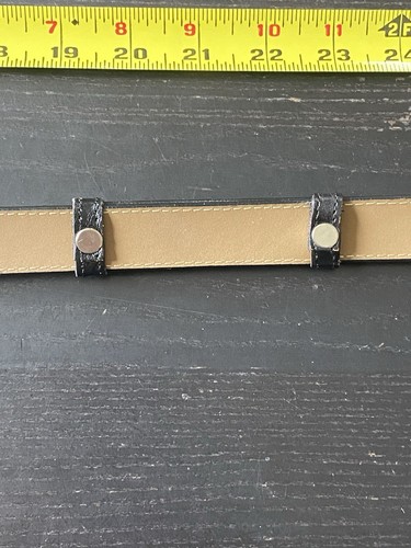 Vtg Anne Klein Belt Leather Size M Black Silver Circle Buckle Career Office - Picture 4 of 10