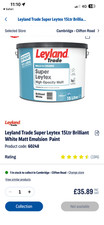 Leyland Trade Super Leytex High Opacity Matt Paint White 15L