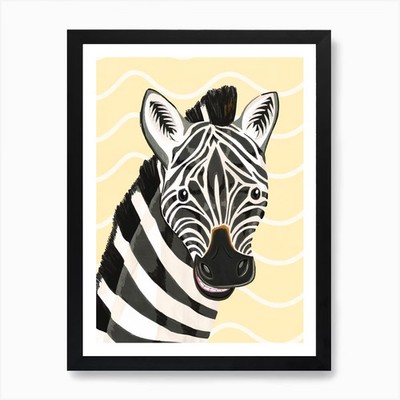 Ziggy das Zebra Kunstdruck gerahmt Wa gerahmt Wandbild Poster Leinwanddruck Bild