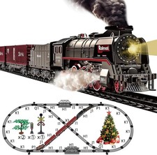 Train Set for Kids, Electric Train Toys with Realistic Light Sounds Smoke, Chris