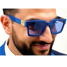Square Sunglasses Blue Lens Frame Driving Retro UV400 Protection Lentes Gafas
