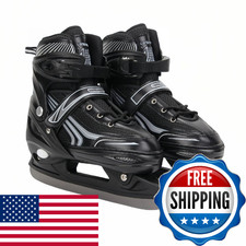 Ice Skates,Hockey Skates,Skates with Adjustable 4 Sizes for Boys Girls Youth Men