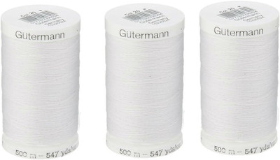 Sew-All, All Purposethread 547 Yards-Black  Thread 3 Pack (White)