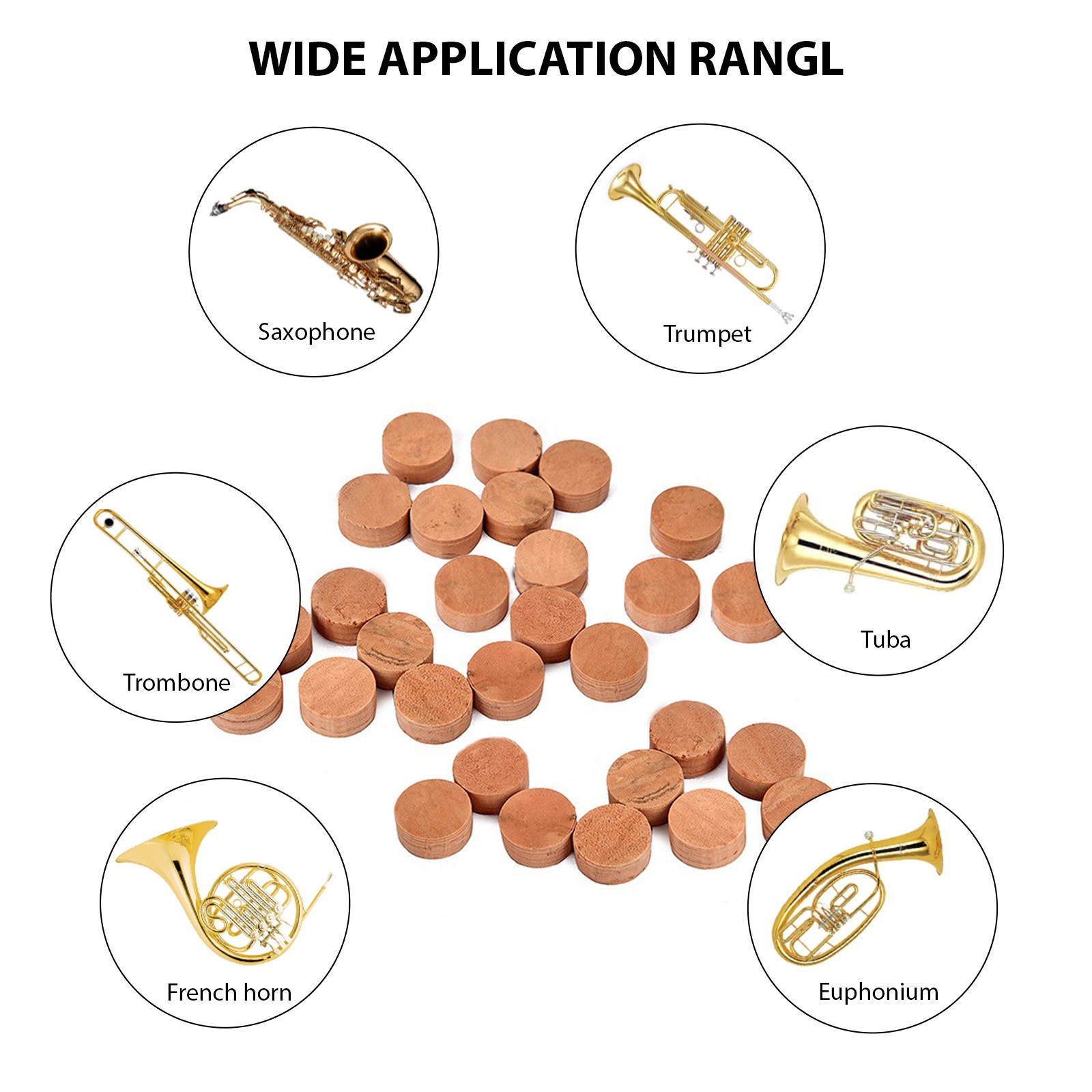 30 Packs Saxophone Cork Pads Noise Reduction Silence Sax Replacement Parts EFIY