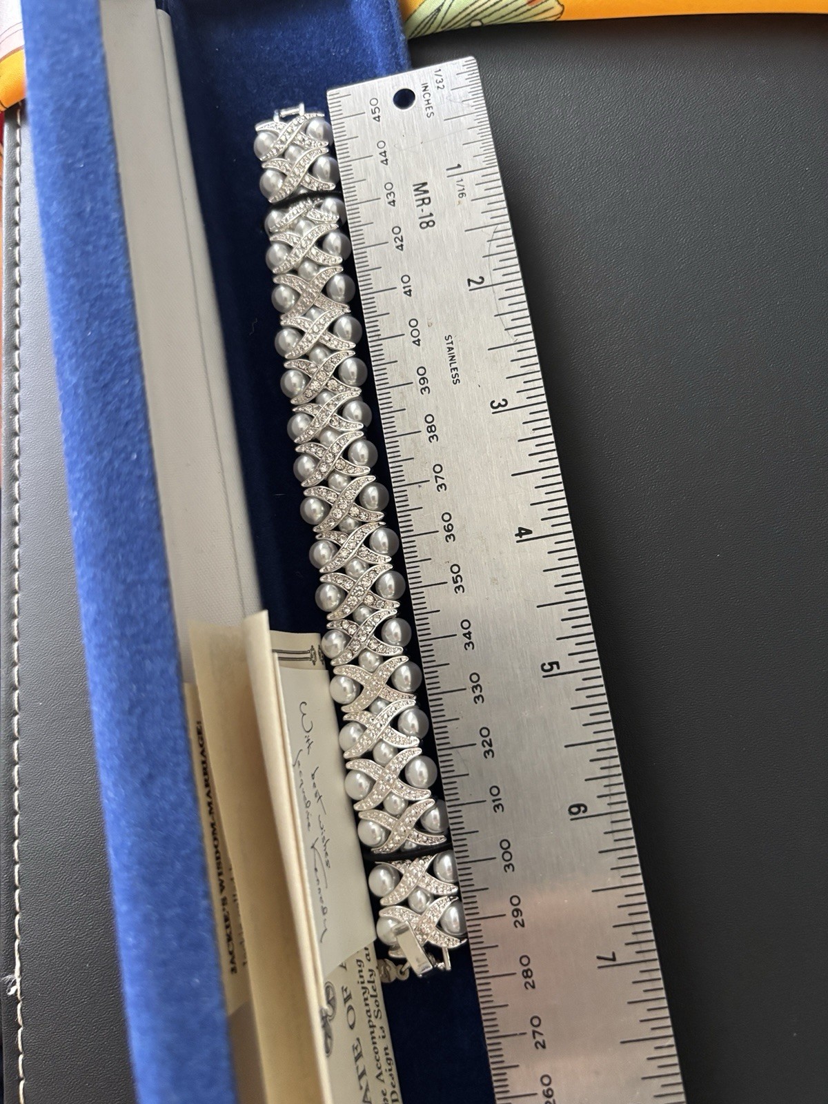 CAMROSE & KROSS JACQUELINE JBK PEARL CRYSTAL NECKLACE BRACELET EARRING SET,COA