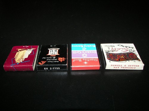 HOTEL SIR FRANCIS DRAKE San Francisco California CA Four Front Strike Matchbooks - Foto 3 di 4