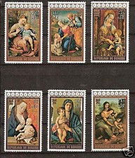 BURUNDI # 504-6,B250-2 MNH CHRISTMAS VIRGIN & CHILD ART