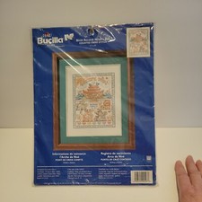 Bucilla Noahs Ark Counted Cross Stitch Kit Baby Birth Record 40527 New